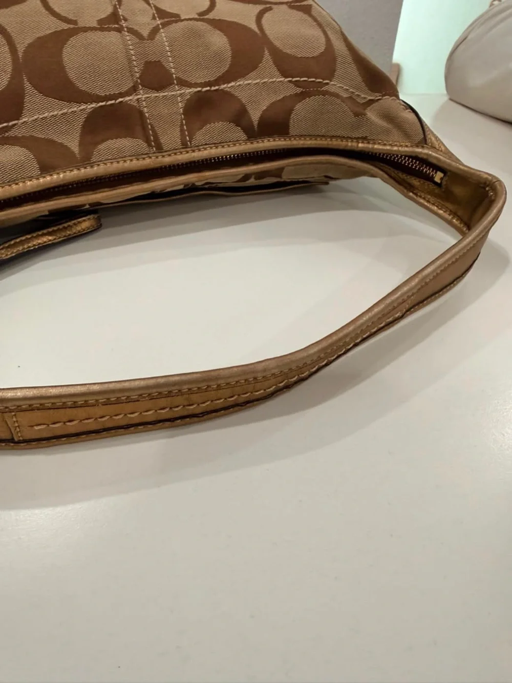Coach Ergo Y2K Monogram Canvas Leather Hobo Brown Tan Shoulder Bag VTG #11600